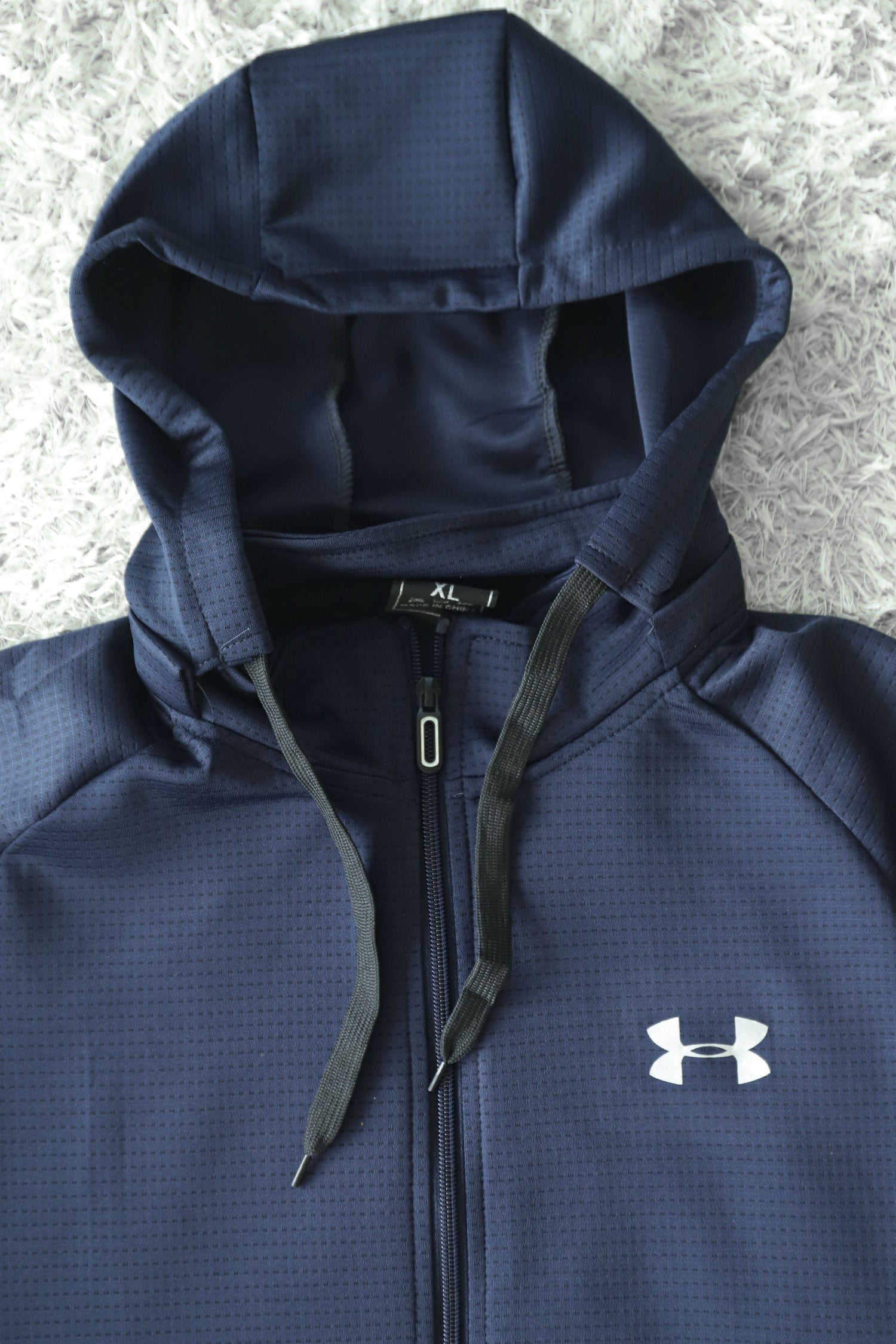 Undr Armr Dotted Pattern Hooded Sportswear Men Zipper Tracksuit