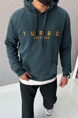 Turbo Original Signature Fleece Hoodie In Dark Blue