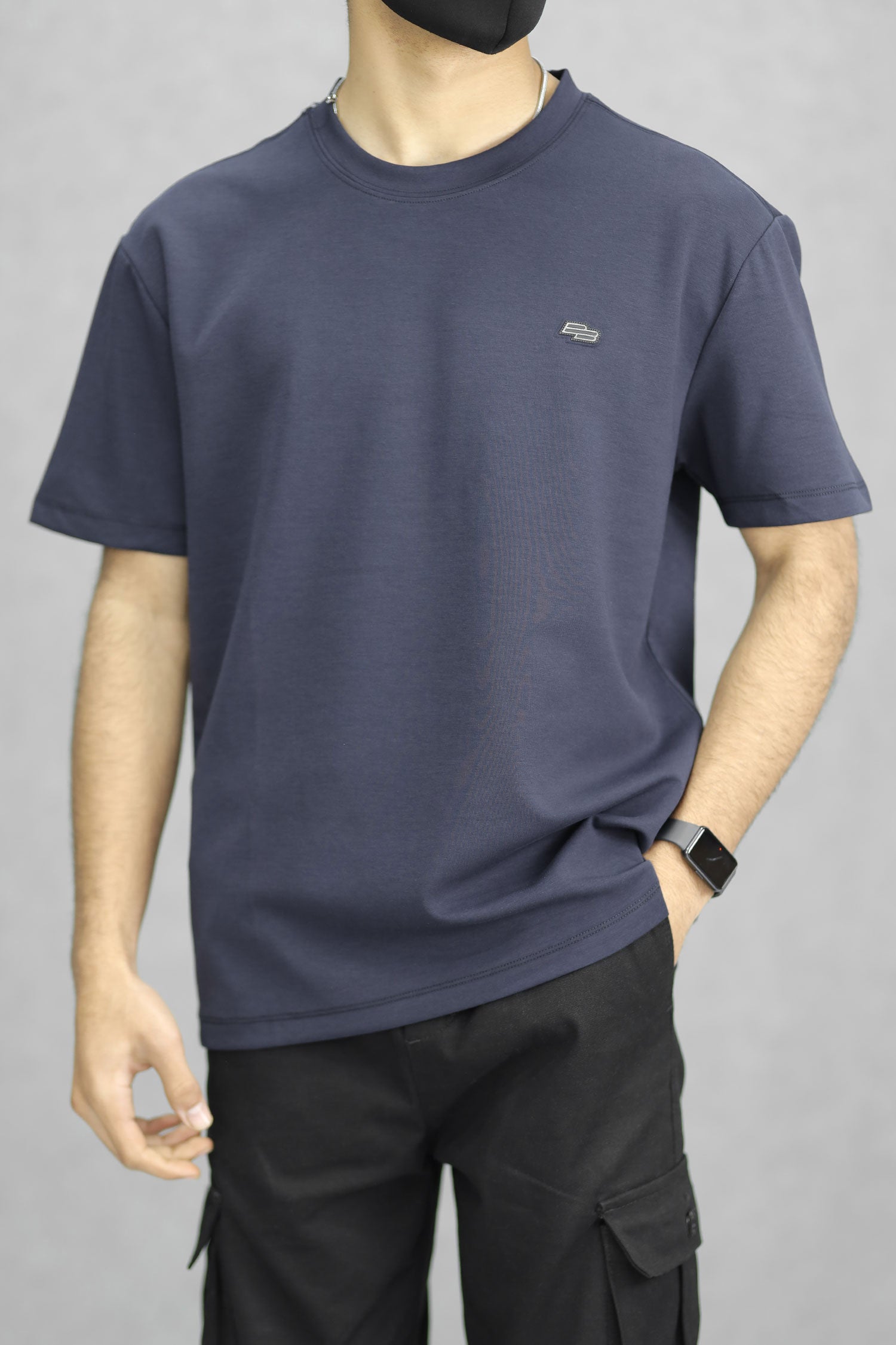 Script Relaxed Round Neck Imported T-Shirt