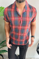 Turbo Classic Pattern Comfort Casual Shirt In Dark Blue