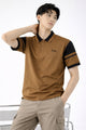 Turbo Casual Holiday Contrasted Men's Polo Shirt In Dark Brown