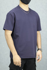 MidNight Half Sleeve Crew Neck Imported T-Shirt in Dark Blue
