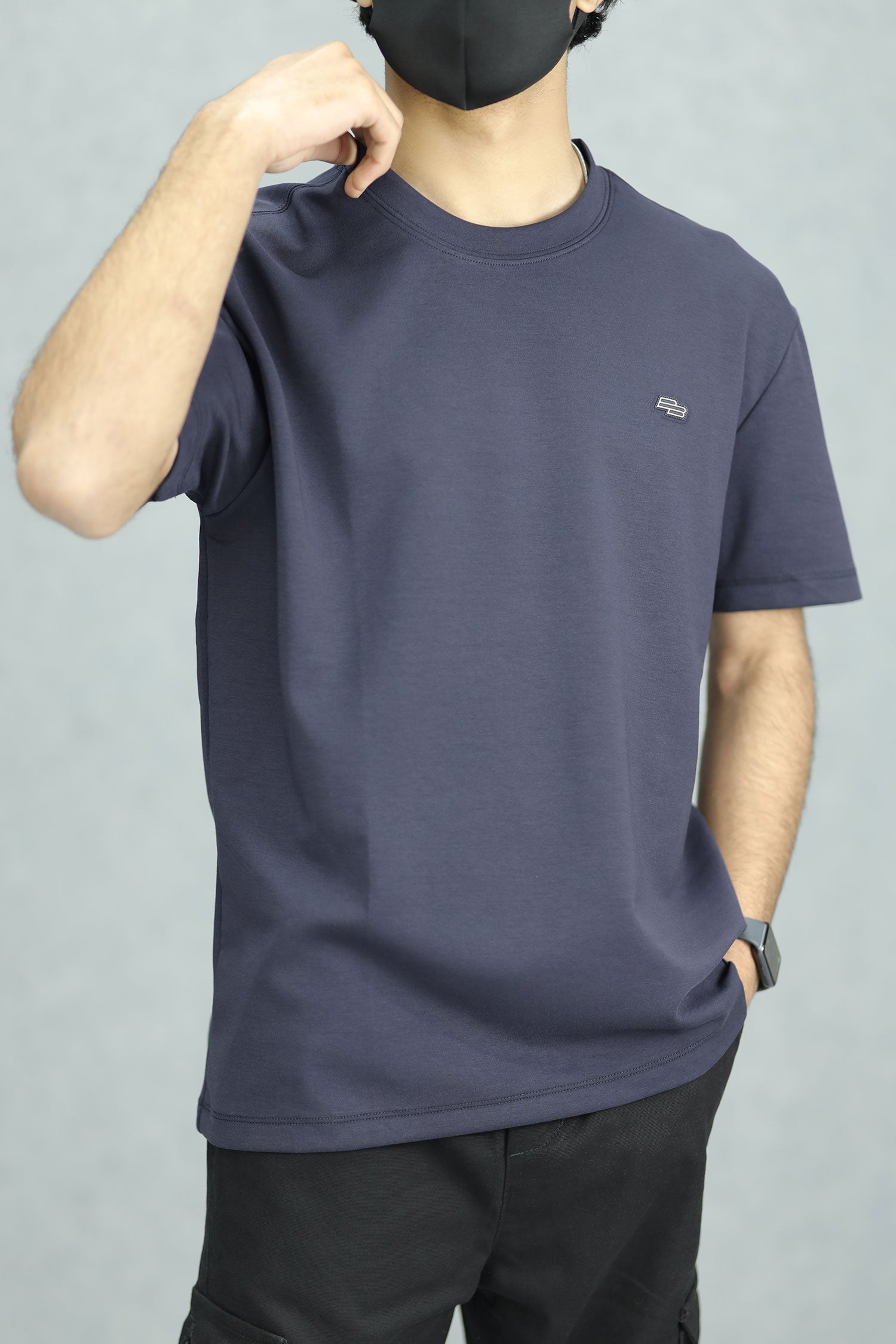 Script Relaxed Round Neck Imported T-Shirt