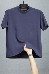 MidNight Half Sleeve Crew Neck Imported T-Shirt in Dark Blue