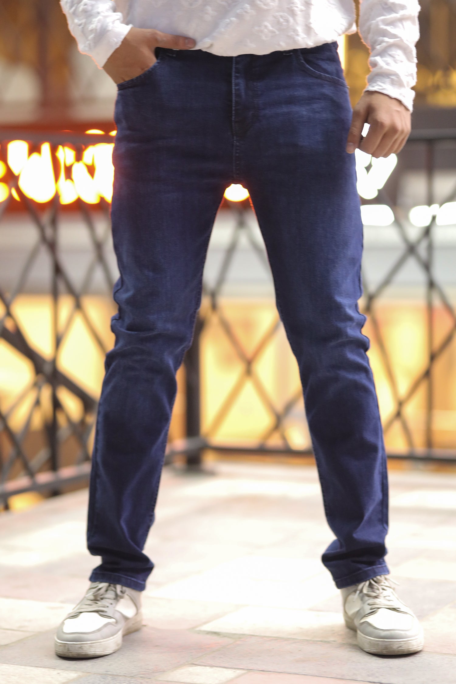 Trendy Slim Fit Turbo Jeans In Dark Blue