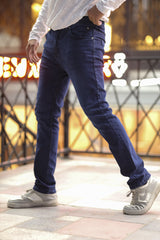 Trendy Slim Fit Turbo Jeans In Dark Blue