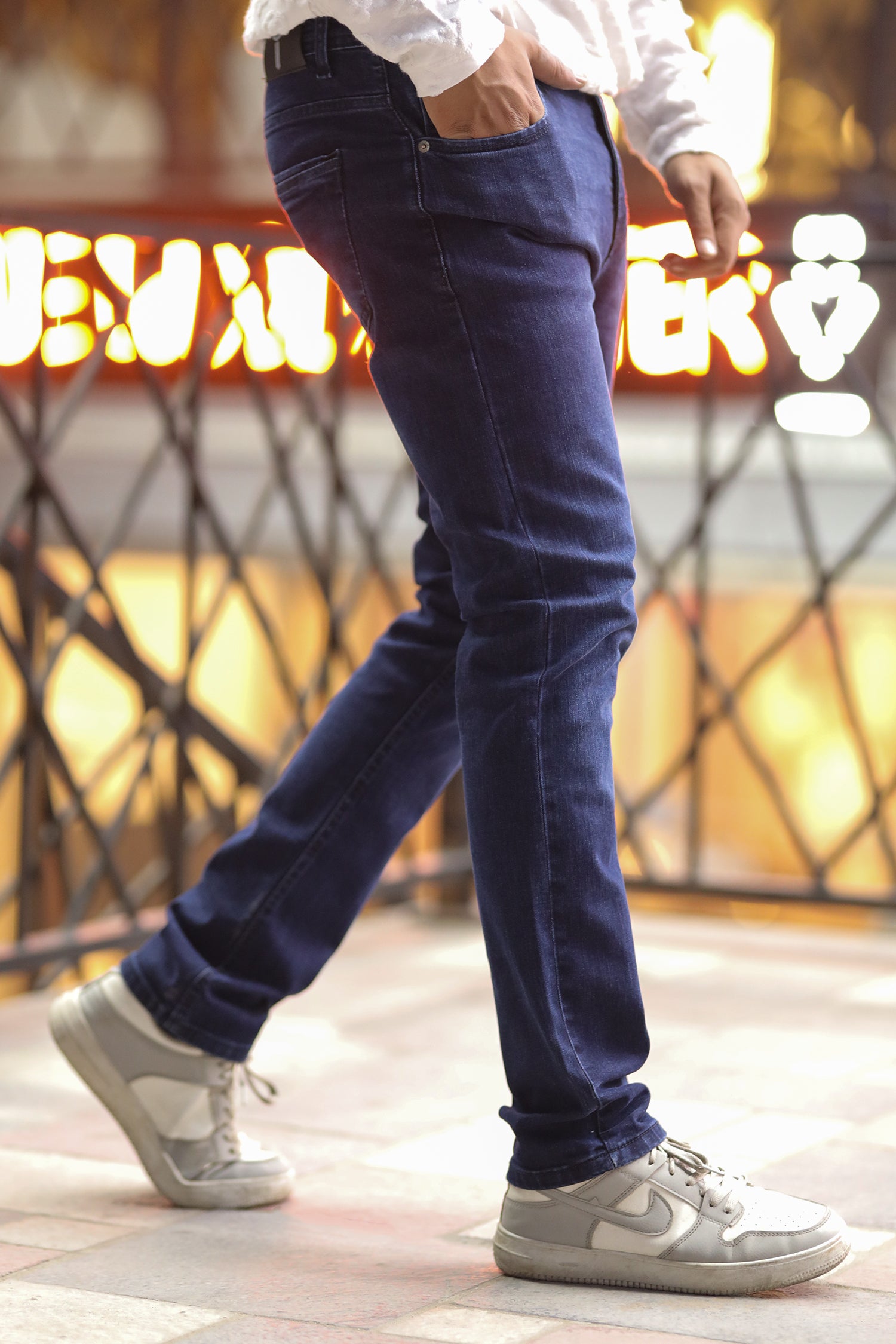 Trendy Slim Fit Turbo Jeans In Dark Blue