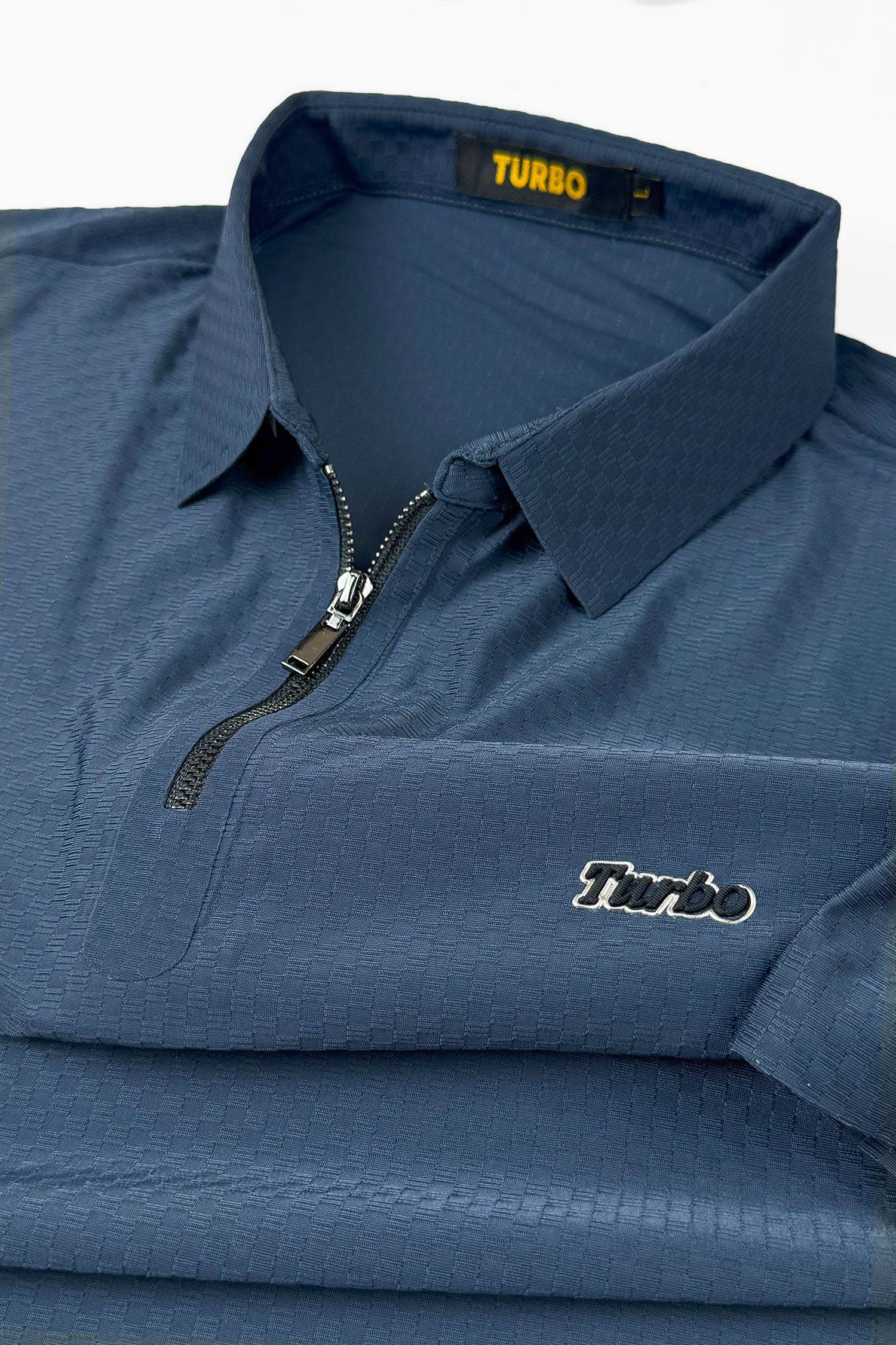 Turbo Abstract Symmetry Zip-Collar Men's Polo Shirt