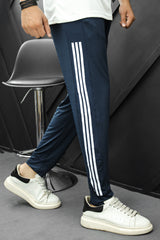 Adds Signature Side Stripes Sportswear Trouser in Dark Navy