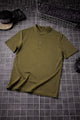 Elegance Fit Henley Neck Button Tee