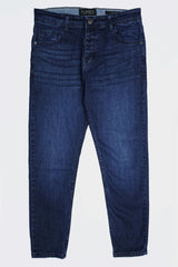 Plain Turbo Ankle Fit Jeans In Dark Blue