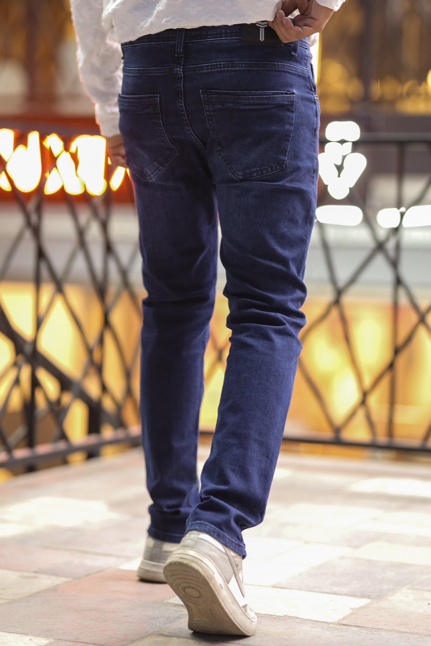 Trendy Slim Fit Turbo Jeans In Dark Blue