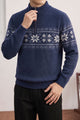 Fair Isle Pattern Half Knit Zipper Imported Rabbit Wool Men's Sweater