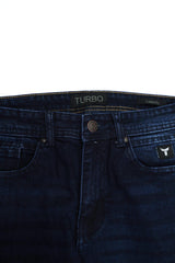 Turbo Slim Fit Jeans In Dark Blue