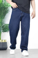 Turbo Denim Plain Baggy Jeans In Dark Blue