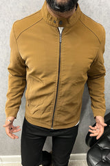 Elegant Plain Men's Imported Suede Leather Jacket