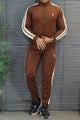 Polo Pony Style Side Stripe Men's Co-Ord Set In Dark Camel