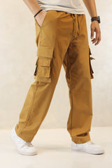 Turbo Hypemode Imp Cotton Cargo Trouser In Dark Camel
