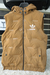 Adds Embossed Logo Detachable Hood Imported Men's Gilet