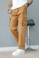 Turbo Hypemode Imp Cotton Cargo Trouser In Dark Camel