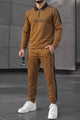 Lro Piana Authentic Style Collar Men's Co-Ord Set In Dark Camel