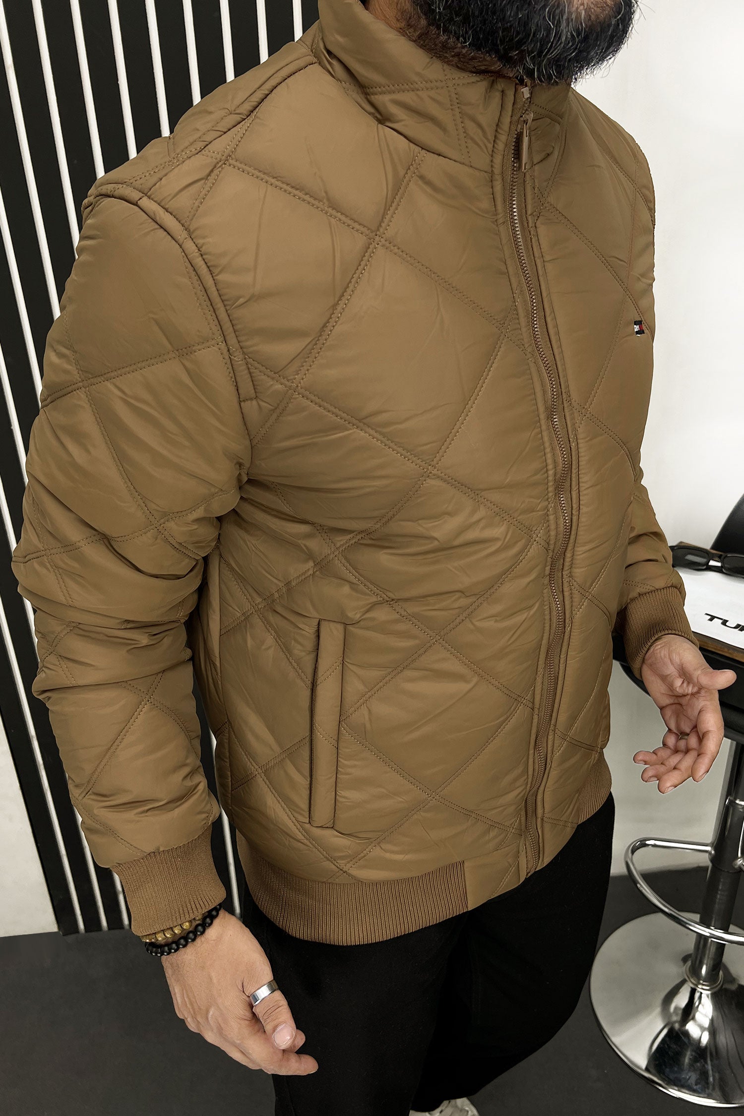 Tmy Dual Stitch Padded Imported Puffer Jacket