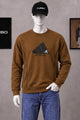 Adds Signature Round Neck Men's Sweatshirt In Dark Brown