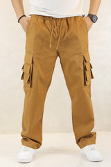 Turbo Hypemode Imp Cotton Cargo Trouser In Dark Camel
