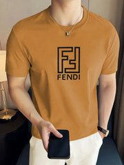 Fndi Labyrinth Monogram Classic Crew Neck Tee