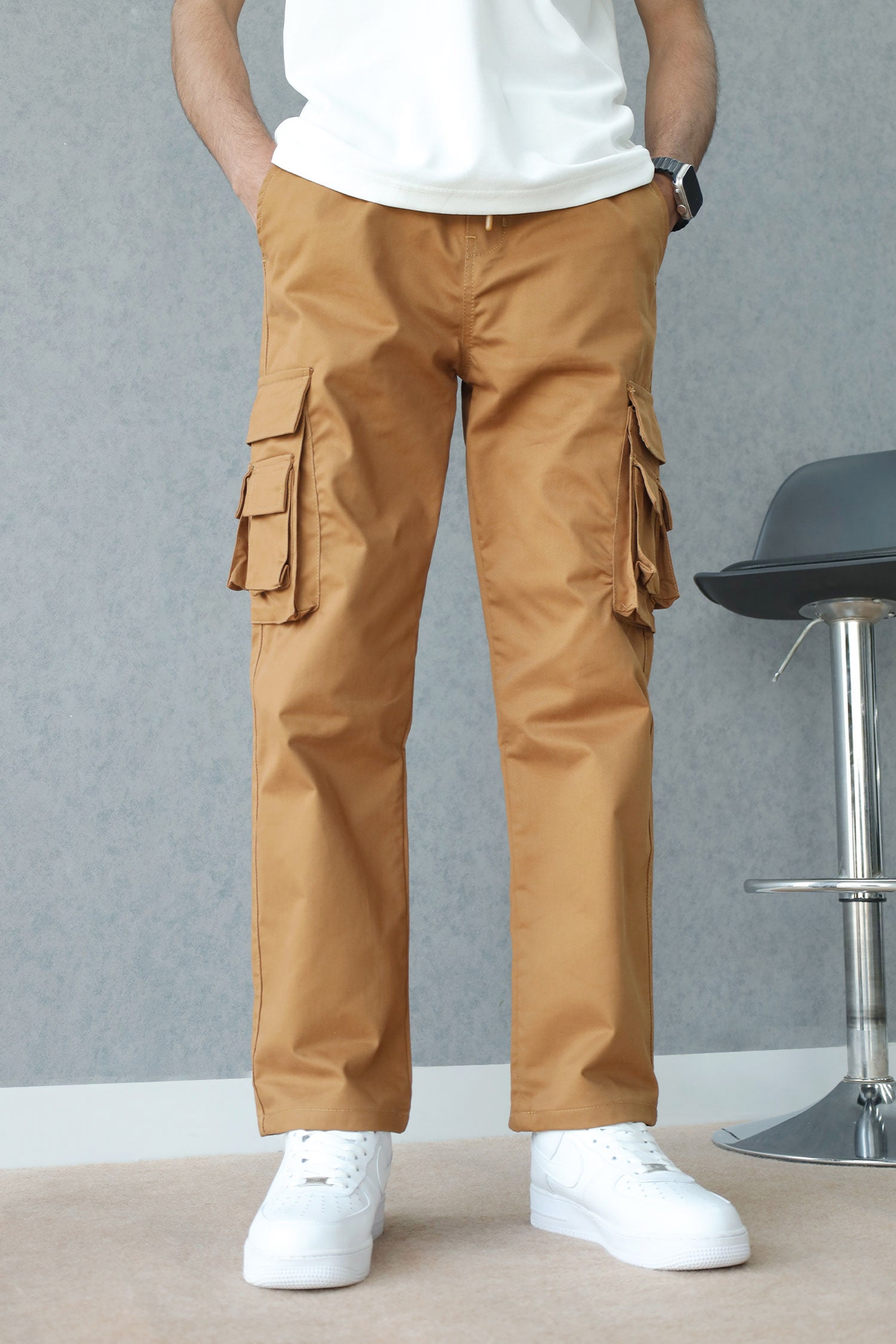 Turbo Hypemode Imp Cotton Cargo Trouser In Dark Camel