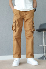 Turbo Hypemode Imp Cotton Cargo Trouser In Dark Camel