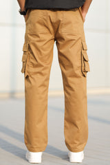 Turbo Hypemode Imp Cotton Cargo Trouser In Dark Camel