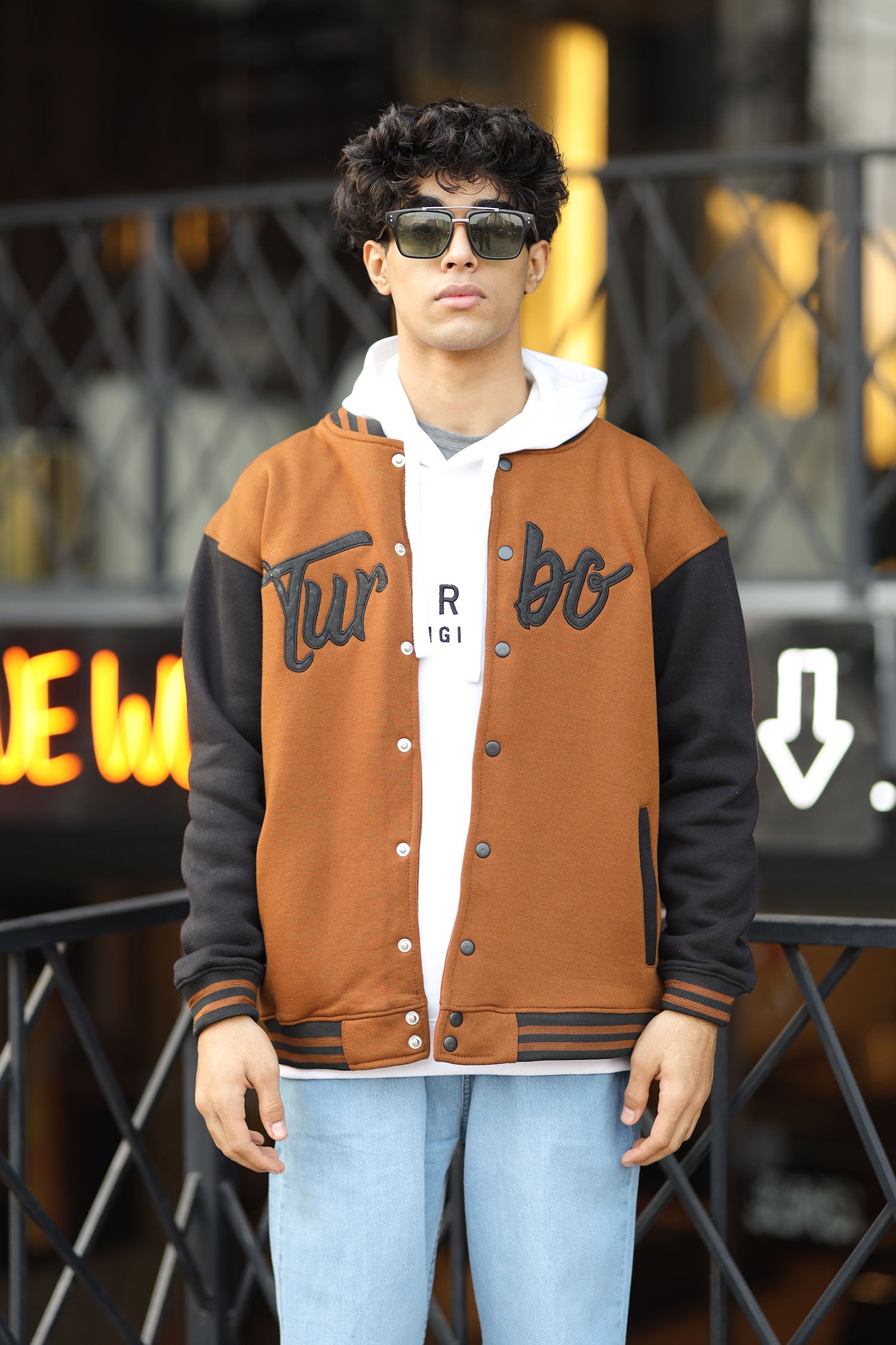 Turbo Button Style Men's Varsity Jacket