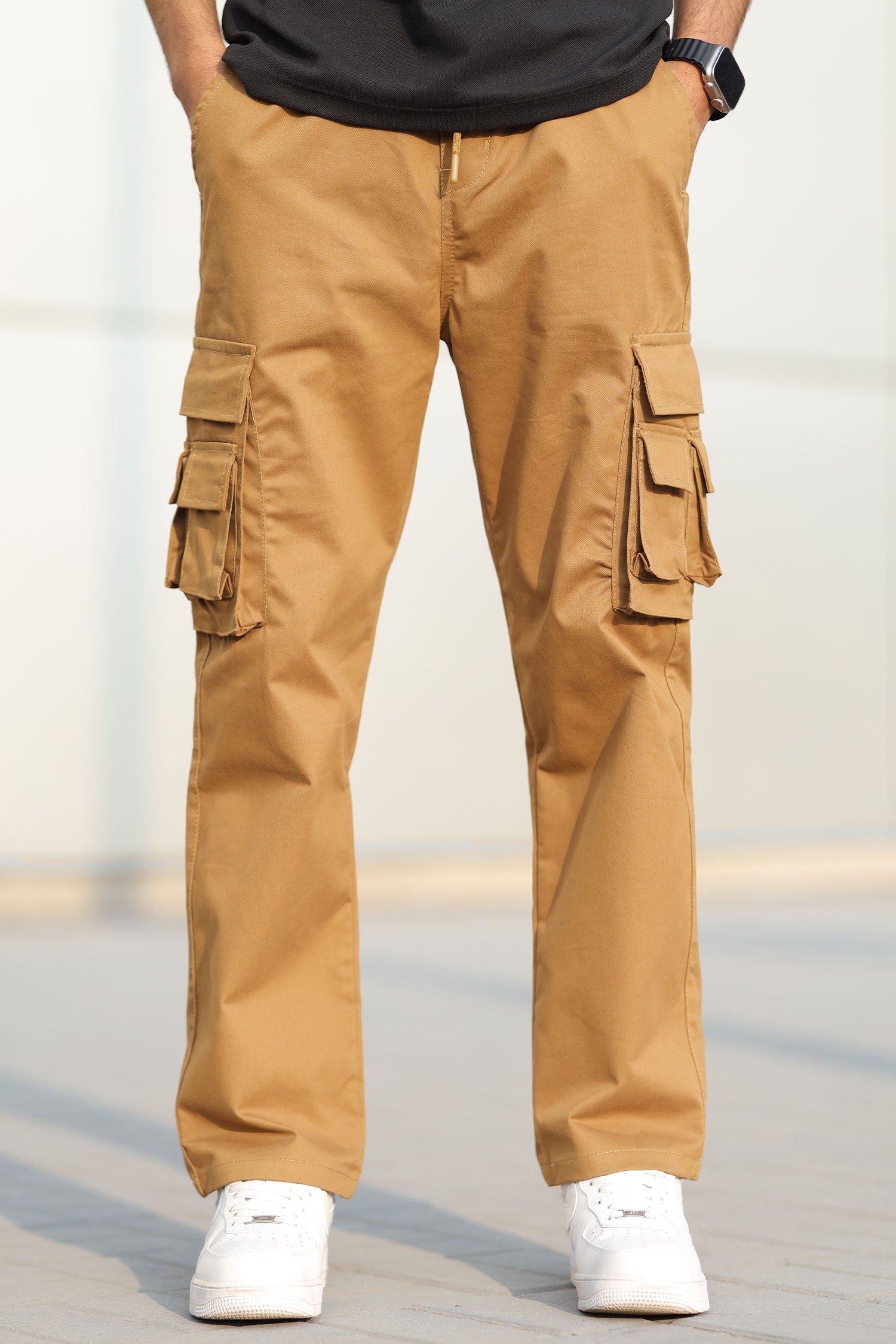 Turbo Hypemode Imp Cotton Cargo Trouser In Dark Camel