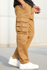 Turbo Hypemode Imp Cotton Cargo Trouser In Dark Camel