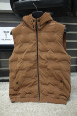 Trendy Bubble Quilted Detachable Hood Imported Men's Gilet