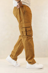 Turbo Hypemode Imp Cotton Cargo Trouser In Dark Camel