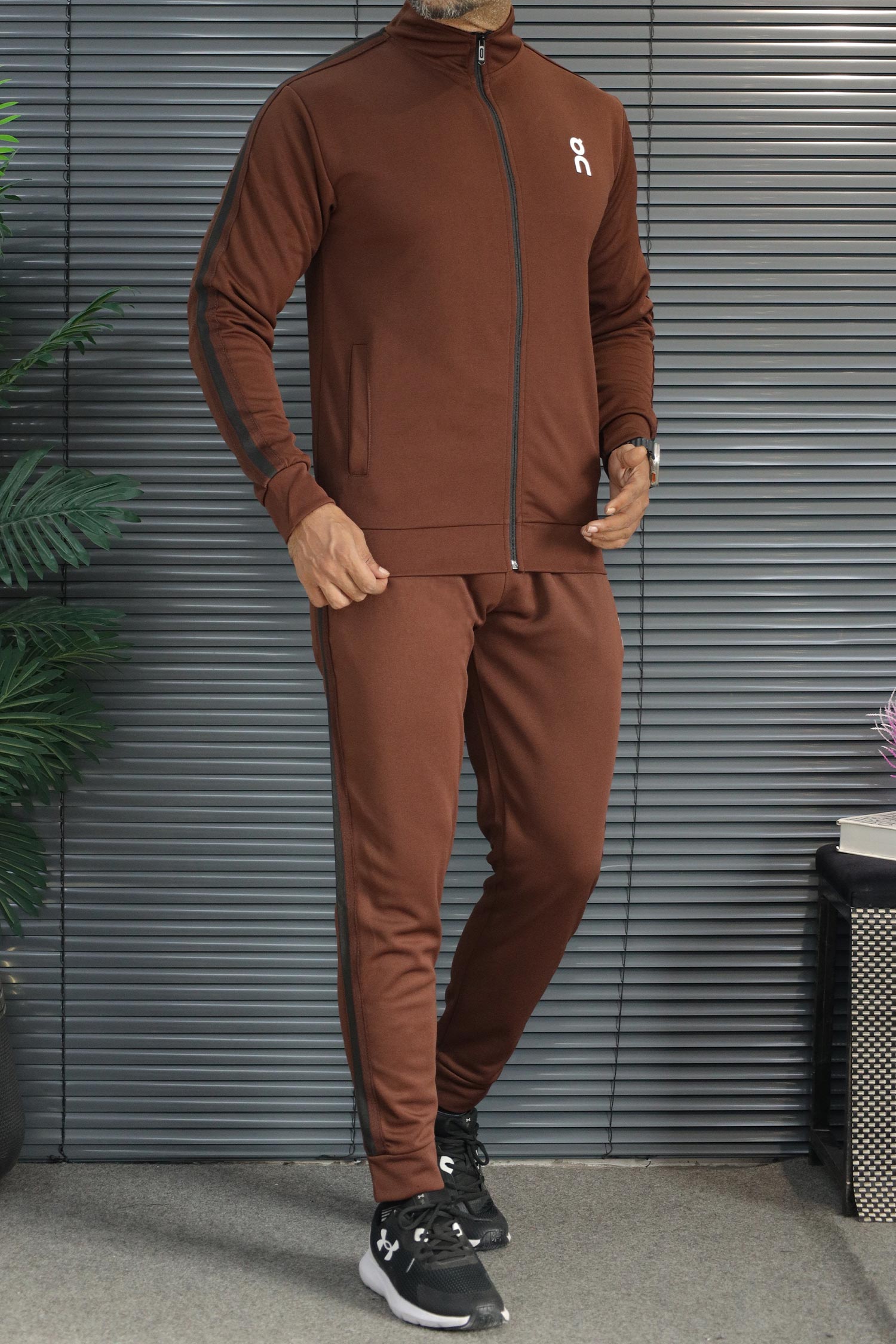 On Clod Athletic Side Stripe Zipper Men's Co-Ord Set