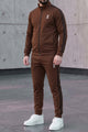 On Clod Athletic Side Stripe Zipper Men's Co-Ord Set In Dark Camel
