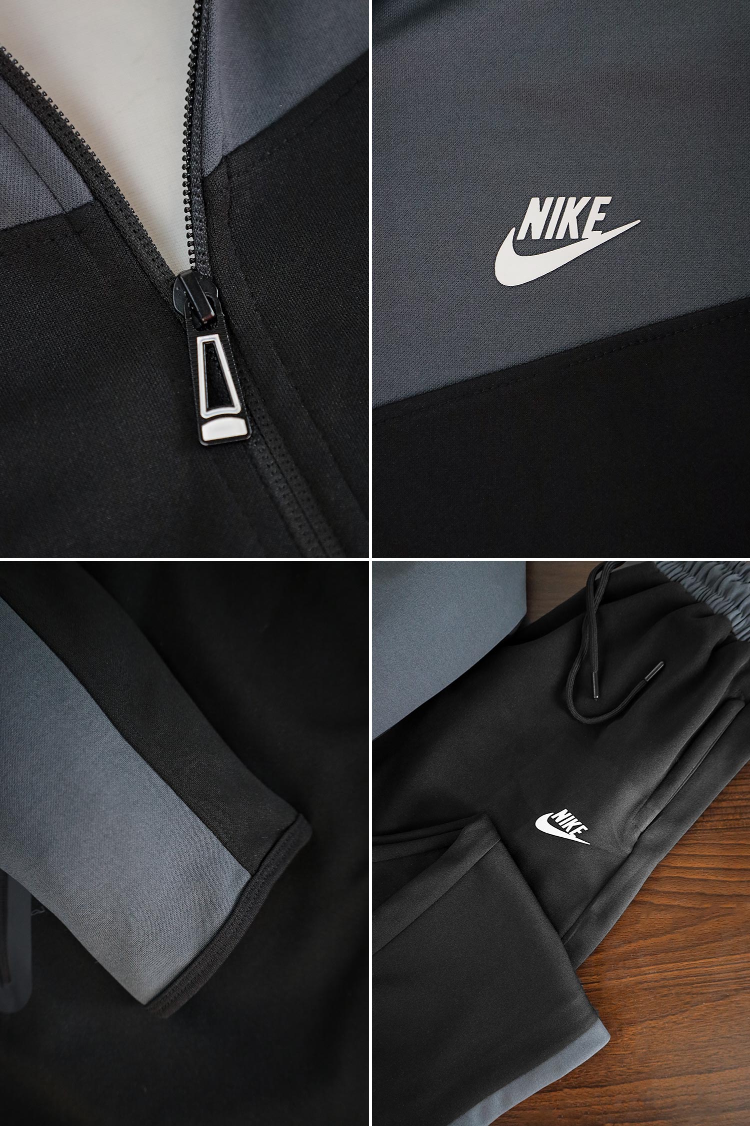 Nke V Diagonal Pattern Mock Neck Tracksuit