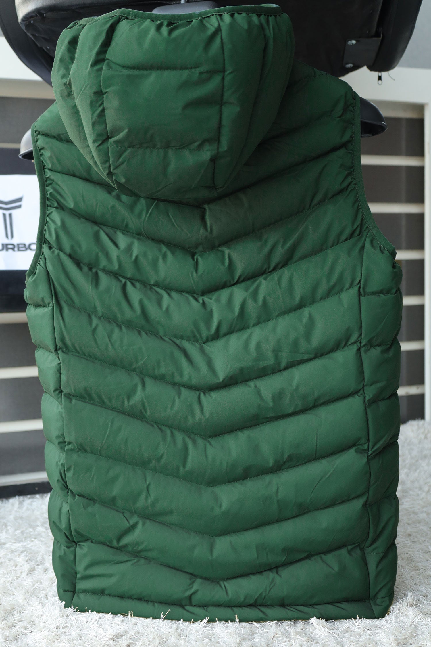 Adds Slogan Padded Detachable Hood Imported Men's Gilet