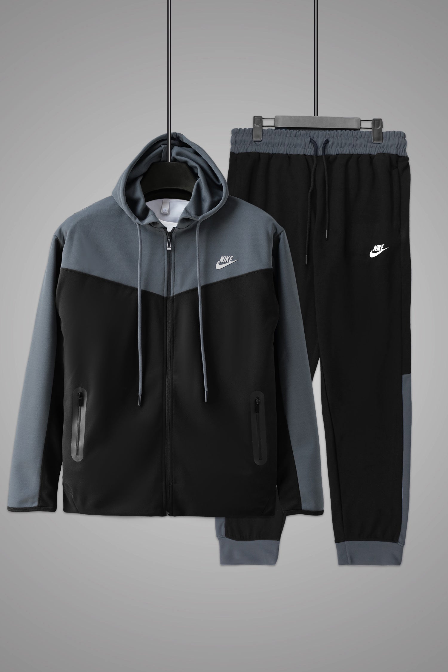 Nke V Diagonal Pattern Mock Neck Tracksuit