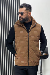 Trendy Bubble Quilted Detachable Hood Imported Men's Gilet