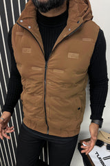 Trendy Bubble Quilted Detachable Hood Imported Men's Gilet