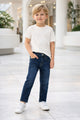 Turbo Straight Fit Jeans For Boys In Dark Navy