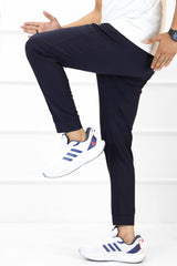 Nke Cuffed Bottoms Slim Fit Terry Sportswear Trouser In Dark Navy