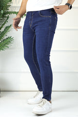 Turbo City Crop Ankle Fit Jeans In Dark Navy