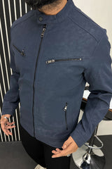 Self Shaded Men's Imported Suede Leather Jacket