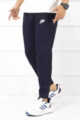 Nke Cuffed Bottoms Slim Fit Terry Sportswear Trouser In Dark Navy