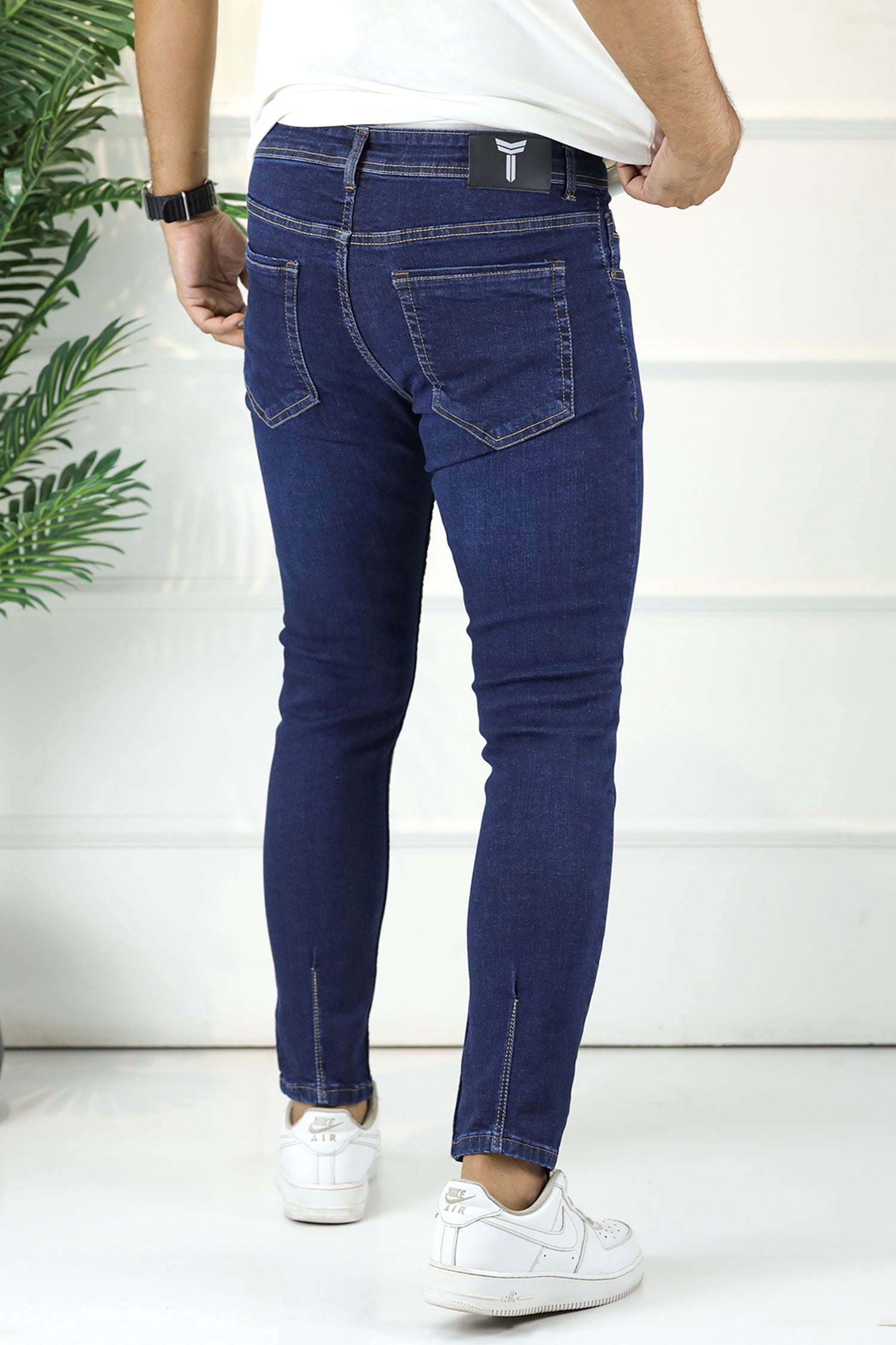 Turbo City Crop Ankle Fit Jeans In Dark Navy